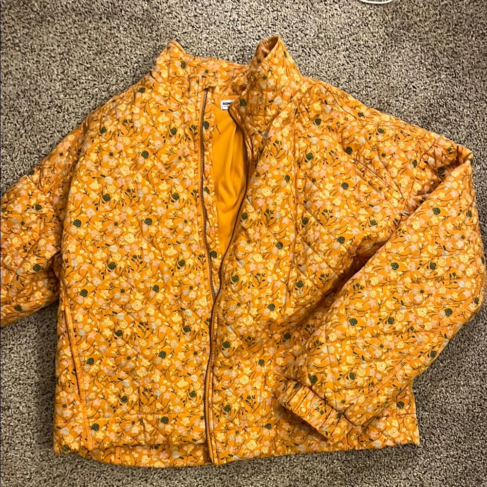 Sonoma Orange Floral Quilted Jacket